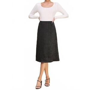 NEW SLOAN a-line satin skirt in black